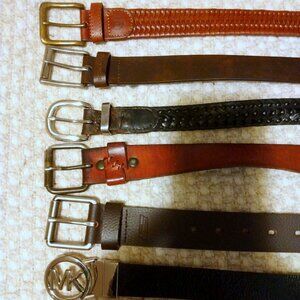 Designer Workwear Normcore Belt Lot 6pc Michael Kors Dickies Swiss Gear Chaps